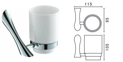 Стакан для зубных щёток «Art&Max» Elegant AM-E-1568 на стену хром/белый Стакан для зубных щёток «Art&Max» Elegant AM-E-1568 на стену хром/белый