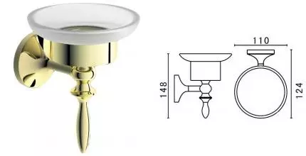 Мыльница «Art&Max» Bohemia AM-E-4299-Do на стену золото