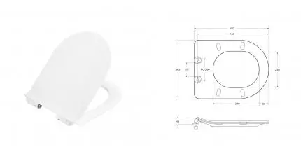 Сиденье дюропласт, soft close, металлическое крепление BB2011SC для серий DELUCA, ANCONA · Ancona, Belbagno, BB2011SC