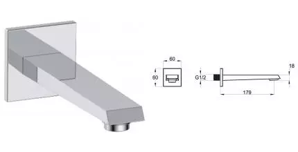 Излив к смесителю «Belbagno» Arlie ARL-BC-CRM 17,9 хром Излив к смесителю «Belbagno» Arlie ARL-BC-CRM 17,9 хром