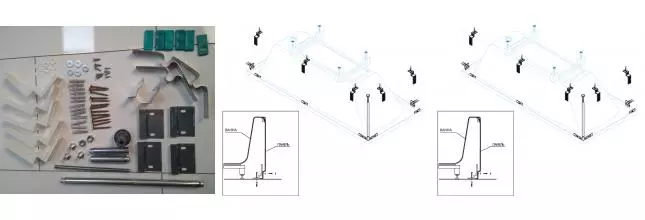 Установочный комплект «Cezares» CZR-SCR-FIX-KIT универсальный для 2-х панелей Установочный комплект «Cezares» CZR-SCR-FIX-KIT универсальный для 2-х панелей