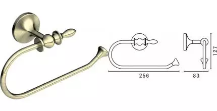 Полотенцедержатель «Art&Max» Bohemia AM-E-4280-Br на стену бронза