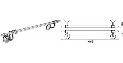 Полотенцедержатель «Art&Max» Bohemia AM-E-4224-Cr на стену хром