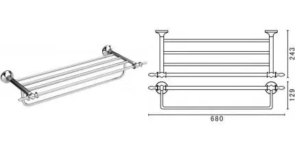 Полотенцедержатель с полкой «Art&Max» Bohemia AM-E-4222-Cr на стену хром