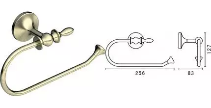 Полотенцедержатель «Art&Max» Bohemia AM-4280-Br на стену бронза