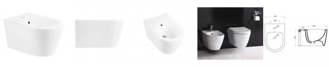Подвесное биде «Belbagno» Marino BB105BH белое без крышки Подвесное биде «Belbagno» Marino BB105BH белое без крышки