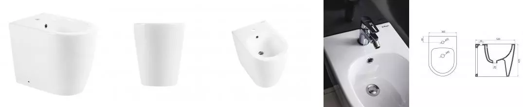 Напольное биде «Belbagno» Marino BB105B белое без крышки Напольное биде «Belbagno» Marino BB105B белое без крышки
