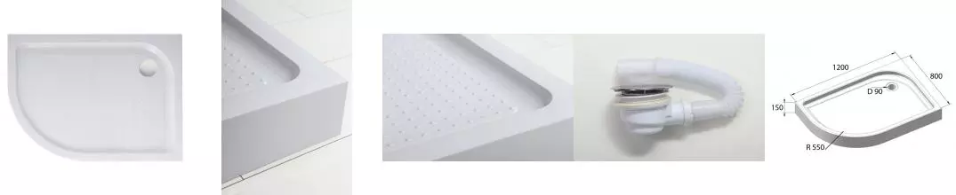 Душевой поддон «Belbagno» TRAY-BB-RH-120/80-550-15-W с сифоном низкий акриловый прямоугольно-асимметричный правый Душевой поддон «Belbagno» TRAY-BB-RH-120/80-550-15-W с сифоном низкий акриловый прямоугольно-асимметричный правый