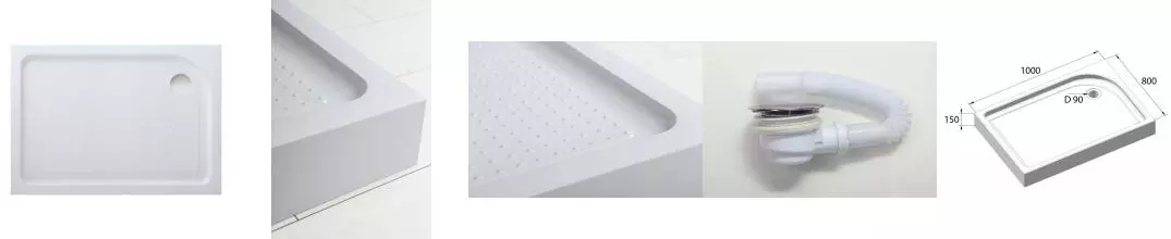 Душевой поддон «Belbagno» TRAY-BB-AH-100/80-15-W с сифоном низкий акриловый прямоугольный правый Душевой поддон «Belbagno» TRAY-BB-AH-100/80-15-W с сифоном низкий акриловый прямоугольный правый