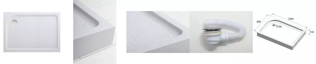 Душевой поддон «Belbagno» TRAY-BB-AH-100/80-15-W с сифоном низкий акриловый прямоугольный левый Душевой поддон «Belbagno» TRAY-BB-AH-100/80-15-W с сифоном низкий акриловый прямоугольный левый