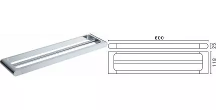 Полотенцедержатель двойной «Art&Max» Platino AM-E-3948AL на стену хром