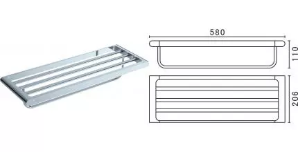 Полотенцедержатель с полкой «Art&Max» Platino AM-E-3922AL на стену хром