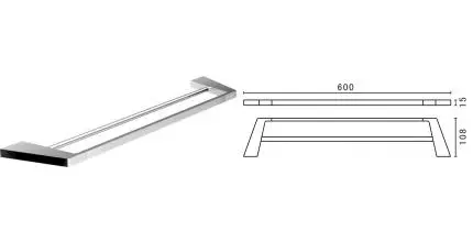 Полотенцедержатель двойной «Art&Max» Techno AM-4148 на стену хром