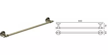 Полотенцедержатель «Art&Max» Antic Crystal AM-2624SJ-Br на стену бронза