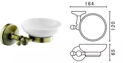 Мыльница «Art&Max» Antic AM-E-2699AQ на стену бронза/белая Мыльница «Art&Max» Antic AM-E-2699AQ на стену бронза/белая