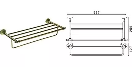 Полотенцедержатель с полкой «Art&Max» Antic AM-2622Q на стену бронза Полотенцедержатель с полкой «Art&Max» Antic AM-2622Q на стену бронза