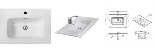 Раковина «Belbagno» 70/50 BB700ETL фаянсовая белая Раковина «Belbagno» 70/50 BB700ETL фаянсовая белая
