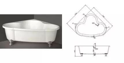 Ванна акриловая «Belbagno» BB07 150/150 без опор без сифона белая Ванна акриловая «Belbagno» BB07 150/150 без опор без сифона белая