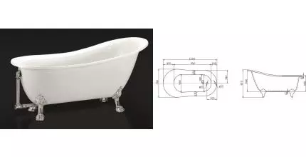 Ванна акриловая «Belbagno» BB06 155/76 без опор без сифона белая Ванна акриловая «Belbagno» BB06 155/76 без опор без сифона белая