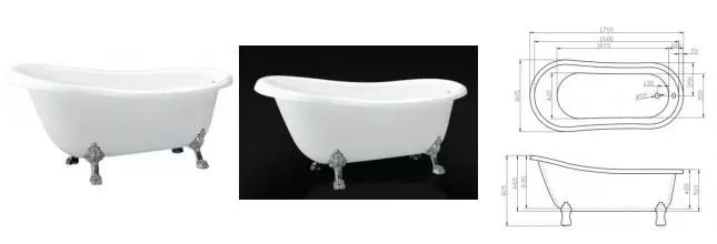 Ванна акриловая «Belbagno» BB04 170/80 без опор без сифона белая Ванна акриловая «Belbagno» BB04 170/80 без опор без сифона белая