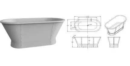 Ванна акриловая «Belbagno» BB35 168/78 на подиуме с сифоном белая