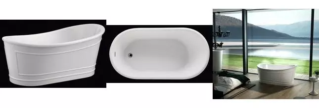 Ванна акриловая «Belbagno» BB32S 165/73 с ножками без сифона белая