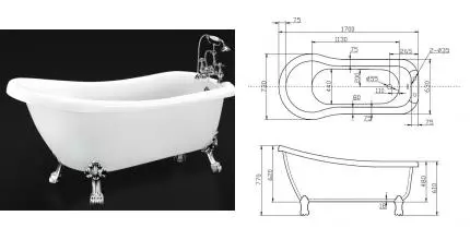 Ванна акриловая «Belbagno» BB20 170/73 без опор без сифона белая Ванна акриловая «Belbagno» BB20 170/73 без опор без сифона белая