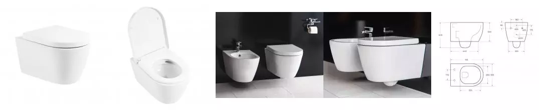 MARINO Чаша подвесного унитаза безободкового с креплением BB105CHR · Marino, Belbagno, BB105CHR