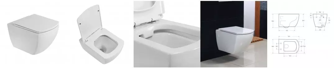 CARINA Чаша унитаза подвесного, безободкового BB514CHR · Carina, Belbagno, BB514CHR