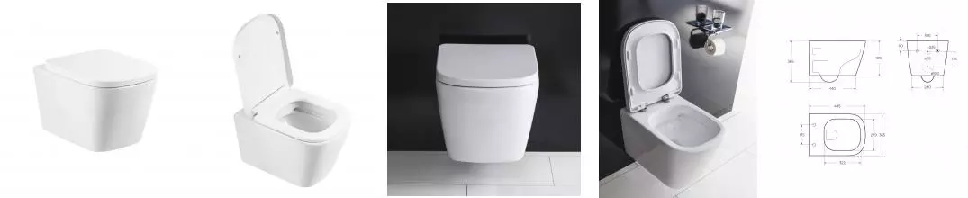 ALBANO Чаша подвесного унитаза безободкового с креплением, P-trap BB120CHR · Albano, Belbagno, BB120CHR