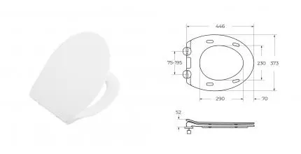Сиденье, дюропласт, soft close, металлическое крепление BB2020SC для серии PROSPERO · Belbagno, BB2020SC