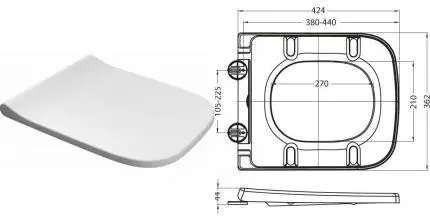 Сиденье для унитаза «Belbagno» Alpina BB309SC дюропласт с микролифтом белое