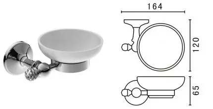 Мыльница «Art&Max» Antic Crystal AM-E-2699ASJ-Cr на стену хром/белая Мыльница «Art&Max» Antic Crystal AM-E-2699ASJ-Cr на стену хром/белая