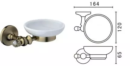 Мыльница «Art&Max» Antic Crystal AM-E-2699ASJ-Br на стену бронза/белая