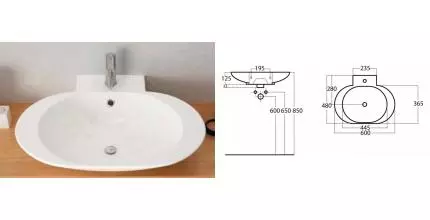 Раковина «Belbagno» 60/36 BB3060KL фаянсовая белая Раковина «Belbagno» 60/36 BB3060KL фаянсовая белая