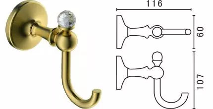 Крючок «Art&Max» Antic Crystal AM-E-2686BSJ-Do на стену золото Крючок «Art&Max» Antic Crystal AM-E-2686BSJ-Do на стену золото