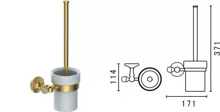 Ёршик для унитаза «Art&Max» Antic Crystal AM-E-2681SJ-Do на стену золото/белый Ёршик для унитаза «Art&Max» Antic Crystal AM-E-2681SJ-Do на стену золото/белый