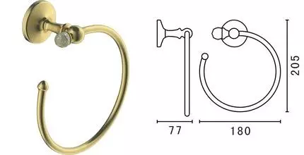 Полотенцедержатель «Art&Max» Antic Crystal AM-E-2680SJ-Do на стену золото