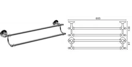 Полотенцедержатель двойной «Art&Max» Antic Crystal AM-E-2648SJ-Cr на стену хром Полотенцедержатель двойной «Art&Max» Antic Crystal AM-E-2648SJ-Cr на стену хром