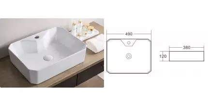 Раковина «Belbagno» 49/38 BB1387 фарфоровая белая Раковина «Belbagno» 49/38 BB1387 фарфоровая белая