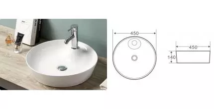Раковина «Belbagno» 45/45 BB1306 фарфоровая белая Раковина «Belbagno» 45/45 BB1306 фарфоровая белая