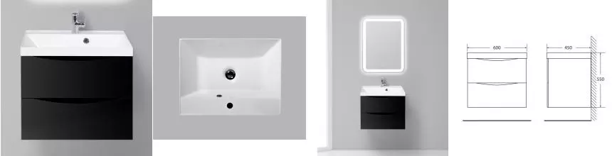 Тумба с раковиной «Belbagno» Marino 60 (BB600/450-LV-MR-AST) подвесная Nero Lucido Тумба с раковиной «Belbagno» Marino 60 (BB600/450-LV-MR-AST) подвесная Nero Lucido