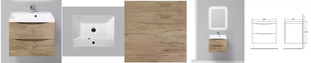 Тумба с раковиной «Belbagno» Marino 60 (BB600/450-LV-MR-AST) подвесная Rovere Nature Тумба с раковиной «Belbagno» Marino 60 (BB600/450-LV-MR-AST) подвесная Rovere Nature