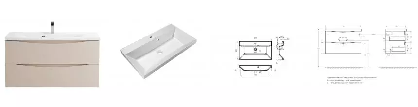 Тумба с раковиной «Belbagno» Marino 80 (BB800/450-LV-MR-AST) подвесная Crema Opaco