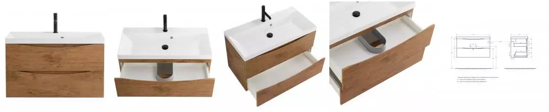 Тумба с раковиной «Belbagno» Marino 90 (BB900/450-LV-MR-AST) подвесная Rovere Nature Тумба с раковиной «Belbagno» Marino 90 (BB900/450-LV-MR-AST) подвесная Rovere Nature