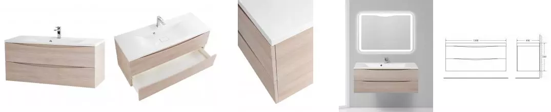 Тумба с раковиной «Belbagno» Marino 120 (BB1200/450-LV-MR-PR) подвесная Rovere Grigio Тумба с раковиной «Belbagno» Marino 120 (BB1200/450-LV-MR-PR) подвесная Rovere Grigio