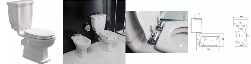 Унитаз компакт «Belbagno» Boheme с горизонтальным выпуском белый без сиденья