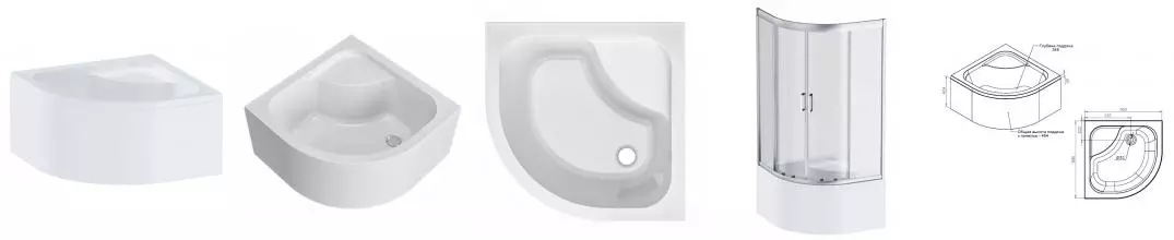 Душевой поддон «Am.Pm» Gem Deep W90T-401A090W 90/90 высокий акриловый четверть круга белый с сифоном Душевой поддон «Am.Pm» Gem Deep W90T-401A090W 90/90 высокий акриловый четверть круга белый с сифоном