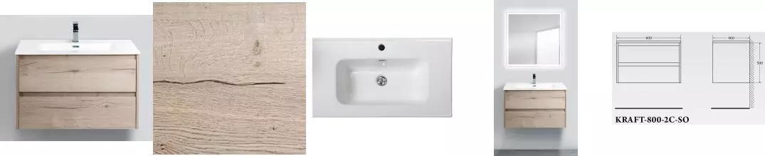 Тумба с раковиной «Belbagno» Kraft 80 (BB800ETL) подвесная Rover Galifax Bianco Тумба с раковиной «Belbagno» Kraft 80 (BB800ETL) подвесная Rover Galifax Bianco