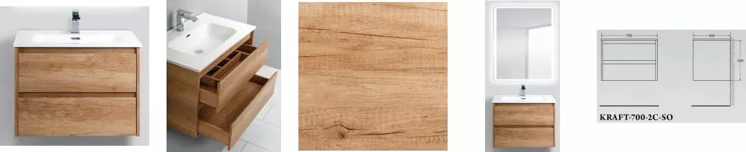 Тумба с раковиной «Belbagno» Kraft 70 (BB700ETL) подвесная Rovere Nebrasca Nature Тумба с раковиной «Belbagno» Kraft 70 (BB700ETL) подвесная Rovere Nebrasca Nature